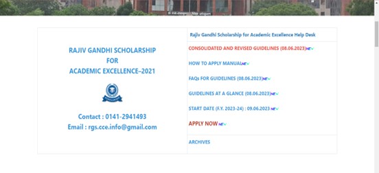 Apply for Rajiv Gandhi Scholarship for Academic Excellence