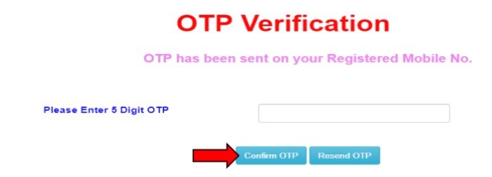 OTP on their registered mobile number
